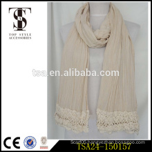 special technology solid color corrugated muslim scarf for women scarf